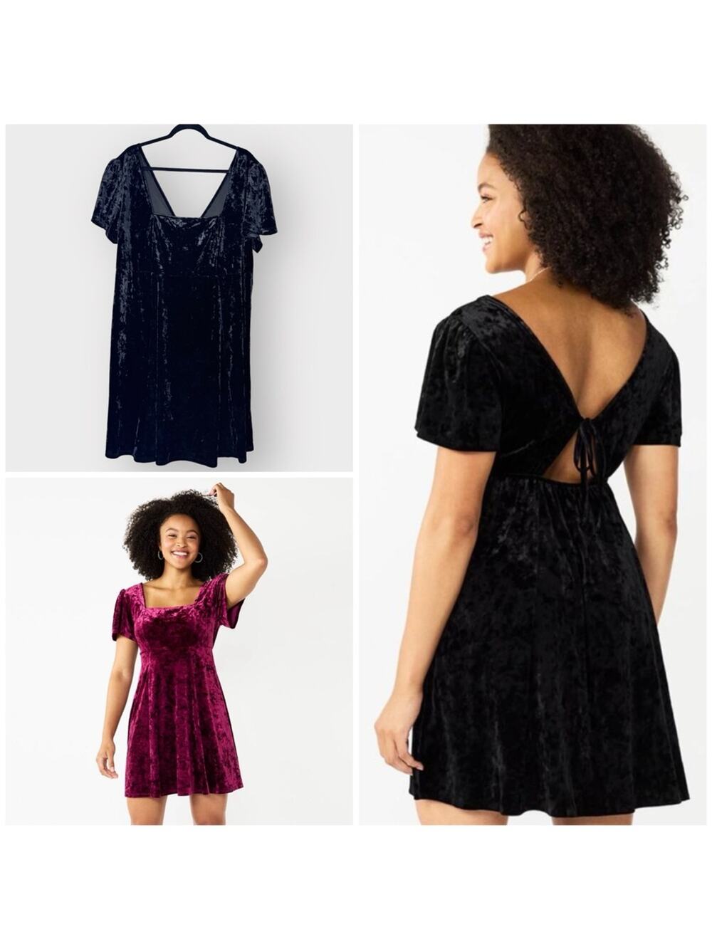 NEW Live To Be Spoiled back keyhole velvet fit & flare coquette dress